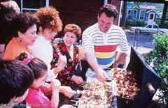 A barbecue party; Size=240 pixels wide